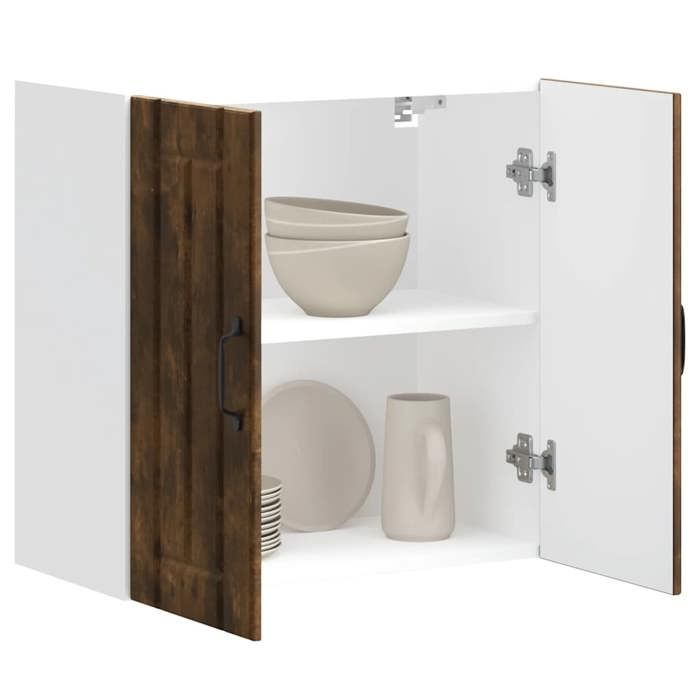 VidaXL Armoire murale de cuisine Lucca chêne fumé bois ingénierie, meuble mural de cuisine, armoire pour mur de cuisine, 853822