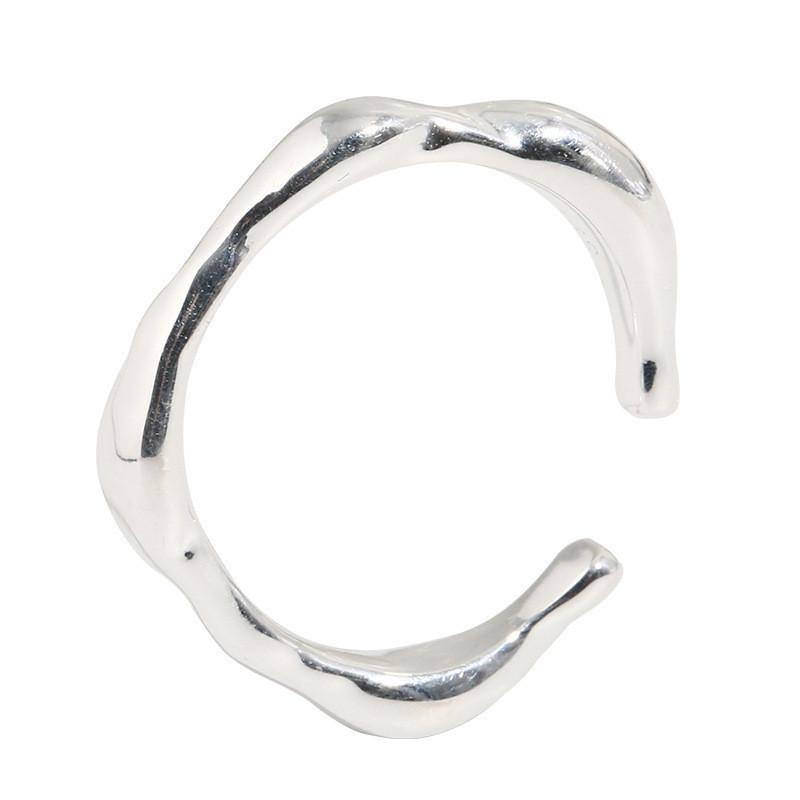 Sterling 925 Sophisticated Silver Geometric Adjustable Ring Contemporary Style For Women Fashionable