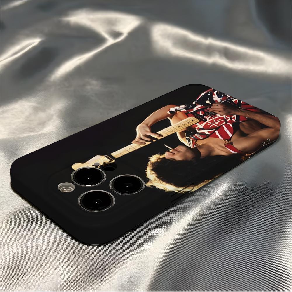 Eddie Van Halen Graphic Guitar Phone Case For Iphone 16 Pro Max 15 Pro 13 14 12 11 8 7 Plus X XR XS Max All Inclusive Cover