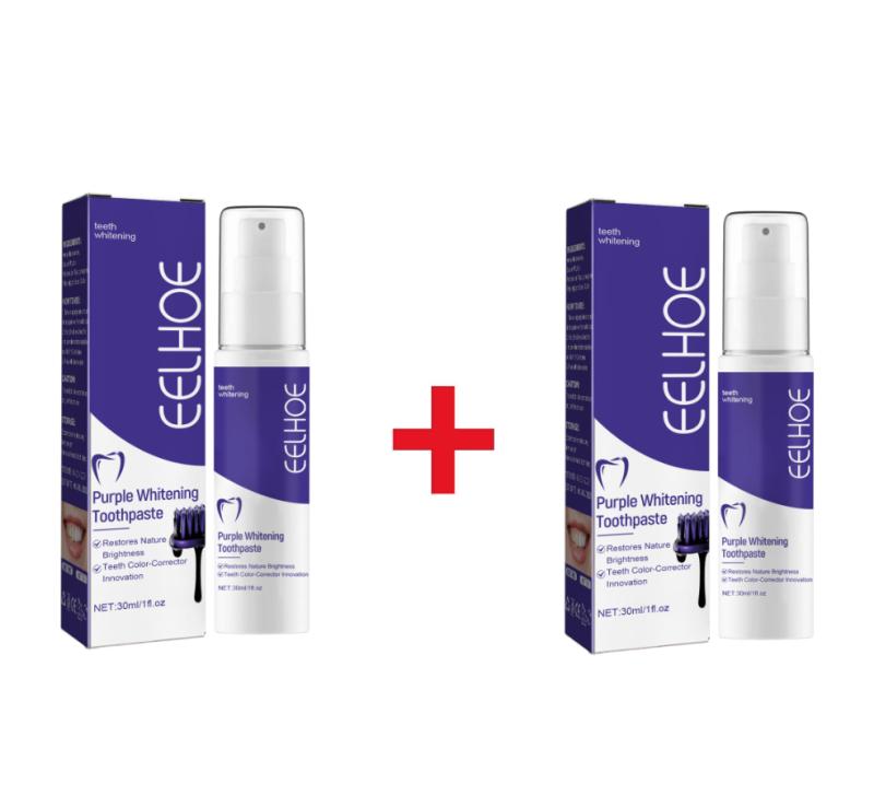 New  Purple Whitening Toothpaste – Teeth Color Corrector Restores Nature Brightness Enamel Safe Fresh Breath Daily Oral Care