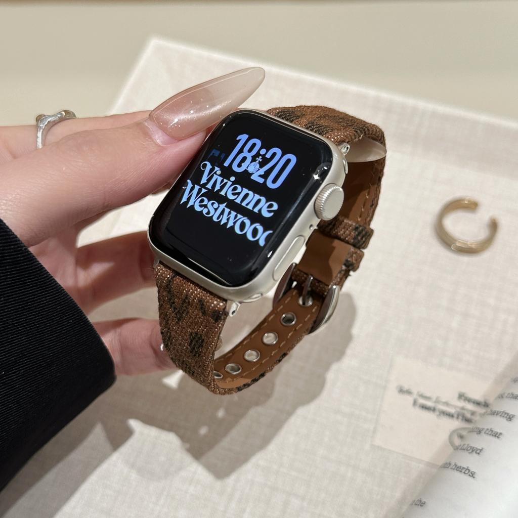 Luxuriöses Armband mit Leopardenmuster für Apple Watch Armband 46mm 41 38 40 44 42 45 49 mm Damenarmbänder iWatch Serie 11 10 9 8 7 6 5 SE Ultra 2/3