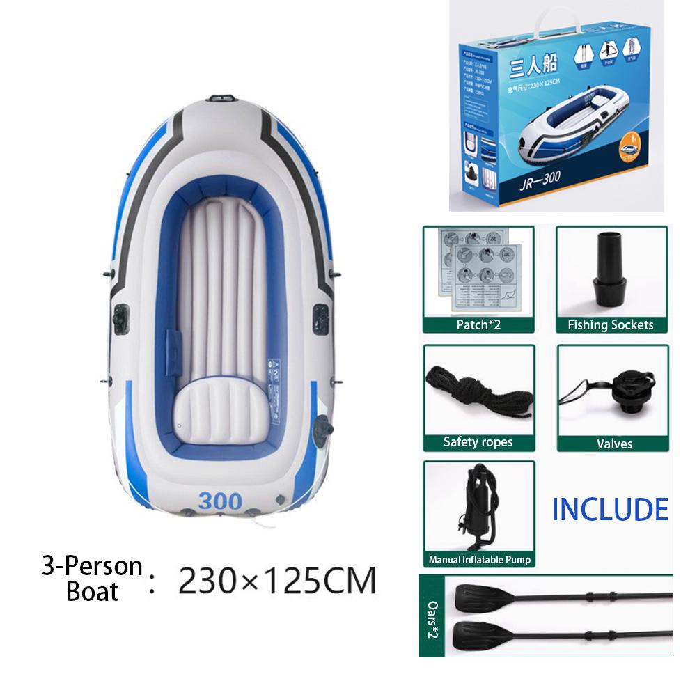 Inflatable Kayak and Hovercraft: Durable Rubber Boat for 2-4 People, Ideal for Fishing and Recreation.