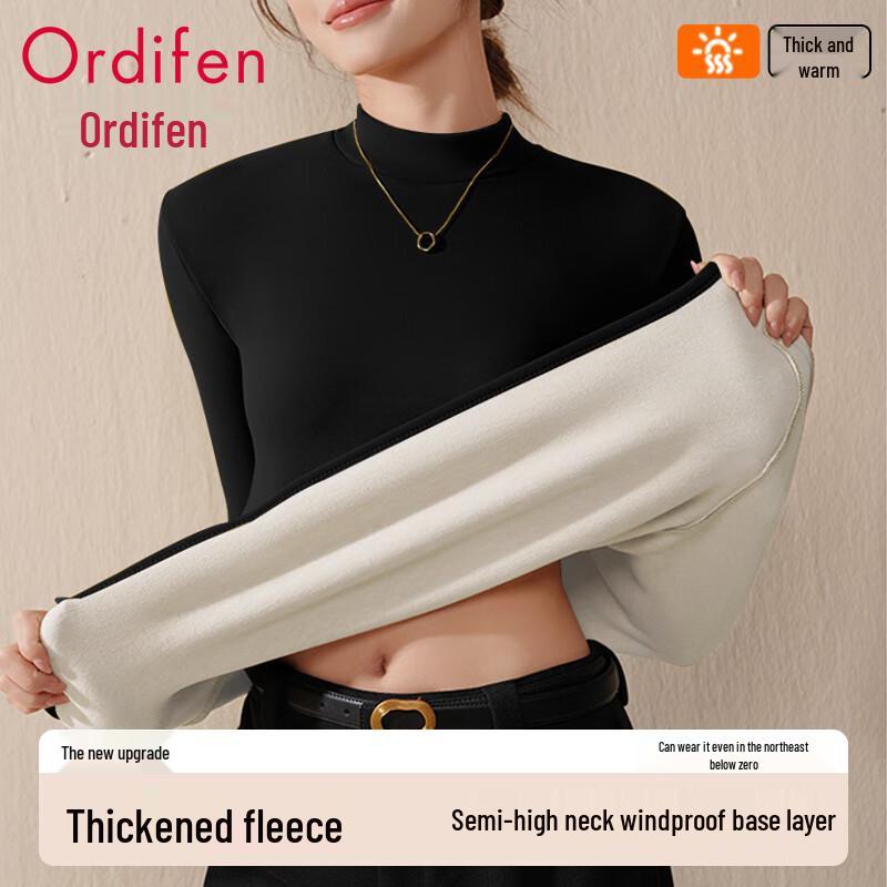 Audifen Women s Fleece-Lined Thermal Baselayer Top M