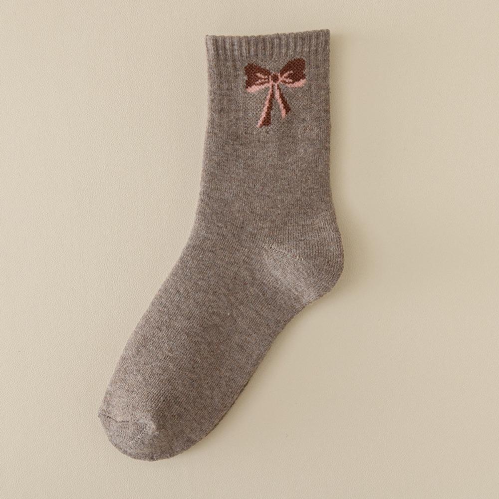 

Comfortable in Tube Socks Soft Knitted Looped Thicked Socks Ins Women Socks світло-сірого кольору