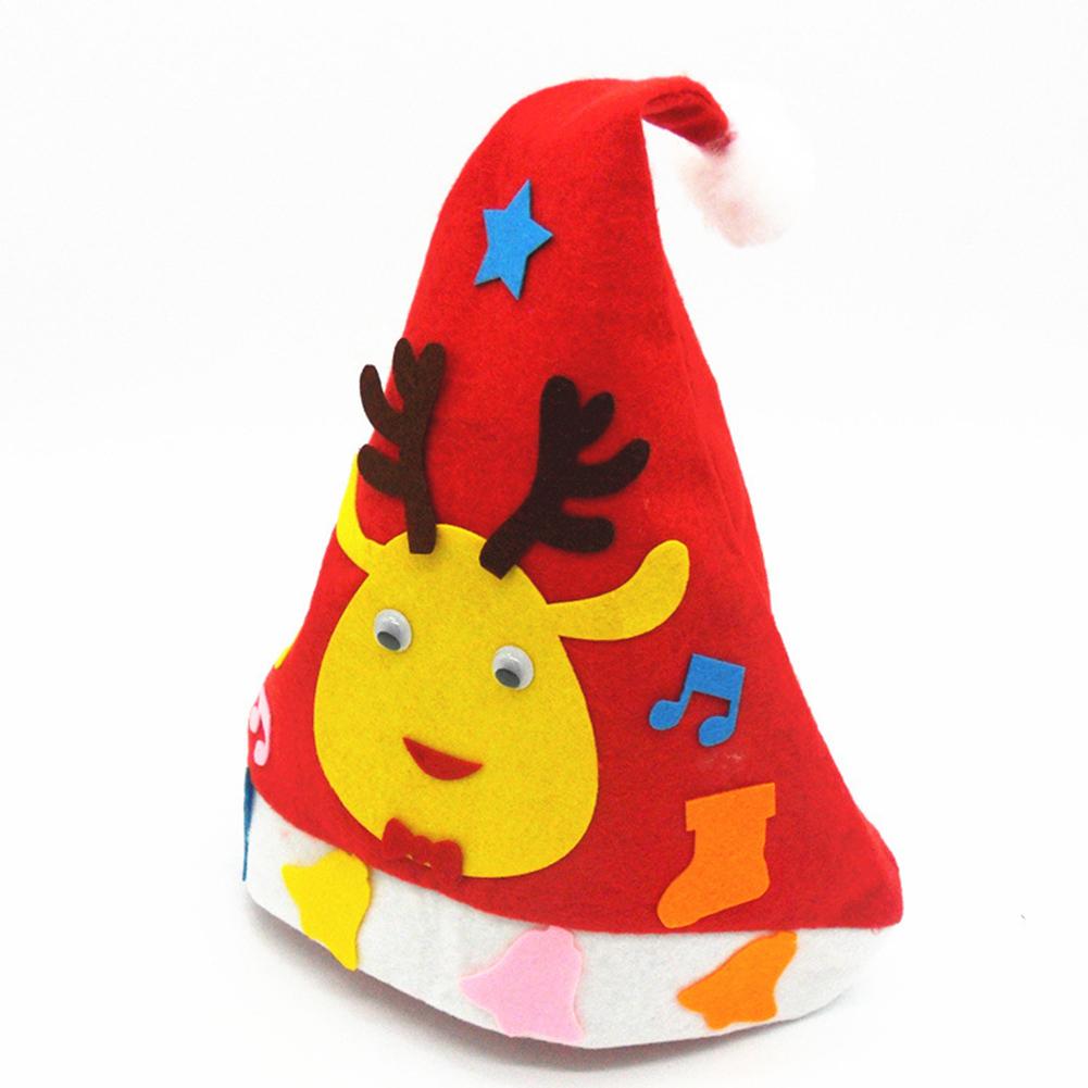 Adult Children Winter Warm Christmas Style Caps Non-woven Fabric Cartoon Hat