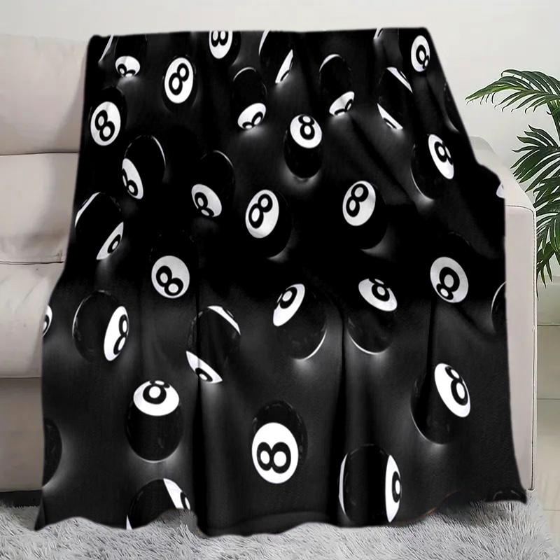 Billiards Plush Blanket Soft Comfortable All Seasons Perfect Sofa Office Nap Travel Birthday Gift Christmas Present