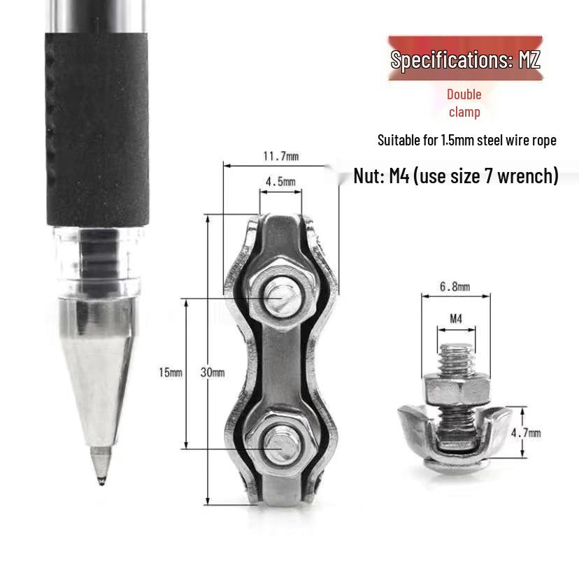 304 Stainless Steel Wire Rope Clamp and Tightener Set