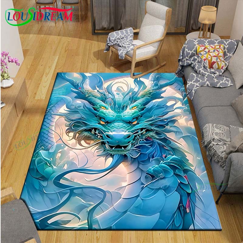 Hot Fashion Chinese Dragon Print Carpet Outdoor Rug Area Rug Non-slip Carpet Bedroom Decor Carpet for Room Gift