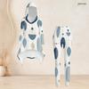 Women Plus Size Hooded Long Sleeve Printed High Low Top And Fitted Pants Two Piece Set