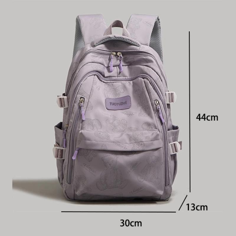 Backpack Korean version solid color female college student class schoolbag simple large capacity travel bag computer bag
