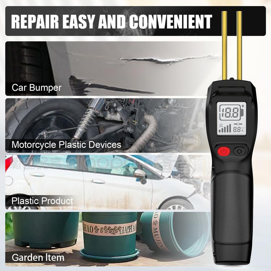 500W Cordless Plastic Welder Gun LCD Display Handheld Wireless Torch USB Charging Welding Gun DIY Repair Tool Kit for Car Bumper