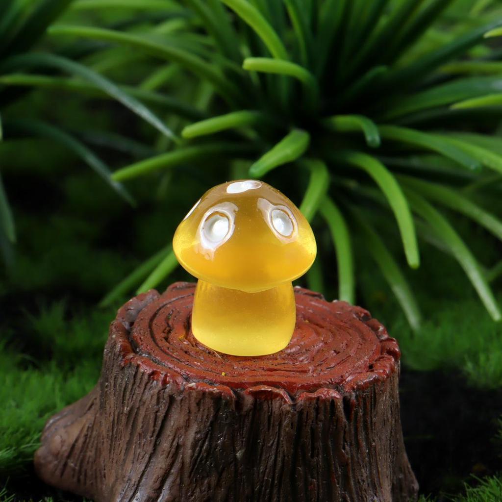 Colorful DIY Luminous 3D Mini Mushroom Jewelry Accessories for Creative Micro Landscape Landscaping