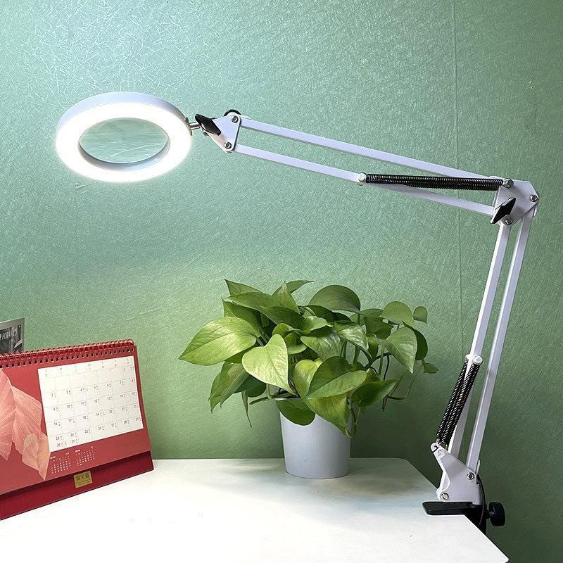 Foldable LED Desk Lamp with Magnifier for Makeup, Manicure, and Eyelash Extension