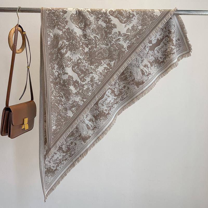 Women's Faux Cashmere Winter Scarf Thick Warm Pashmina Wrap Soft Shawl Kerchief Blanket New Design for Cold Weather