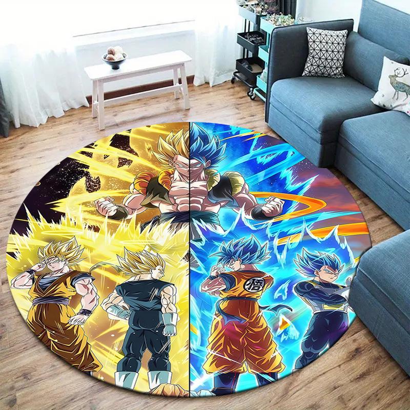 Dragon Ball Z Round Area Rug Carpet Rug For Living Room Bedroom Sofa Playroom Decor Nonslip Floor Mat