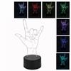 3D Sign Language I Love You Night Light USB or Battery Powered Decorative Lamp Illusion Light Xmas