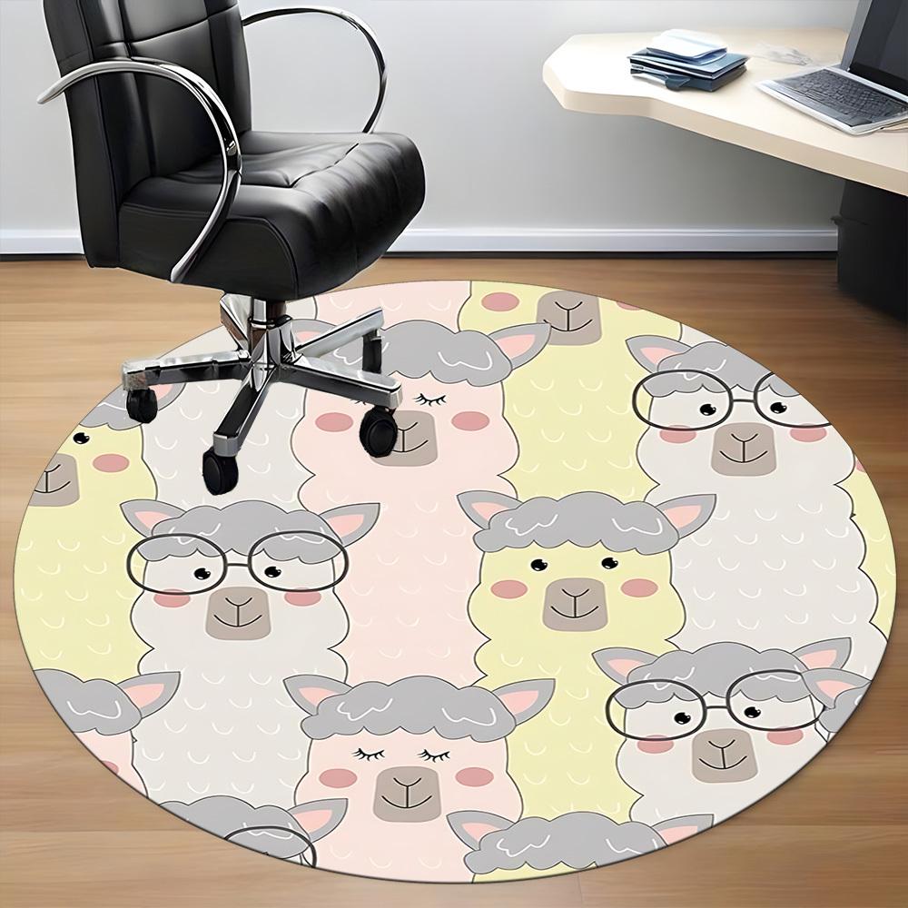 1 Stück Alpaka-Druck Stuhlteppich für das Büro, Weiche Flanell-Überwurfmattte, Perfekt für das Büro, Wahl für die Feiertagsparty-Dekoration yy260209008