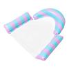 Stripe Pattern PVC Foldable Water Seat Inflatable Floating Single Seat Thickened Floating Bed for Summer Water Entertainment