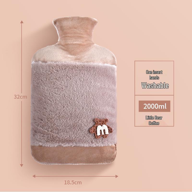 Cartoon Animal Plush Hot Water Bottle with Explosion-proof Liner - New Style for Students