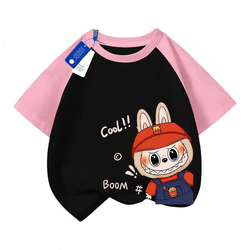 LABUBU Child Casual 3D Print Cartoon Anime Kids T-Shirt Summer Short Sleeve Tee Girl Boy T-Shirt Tops