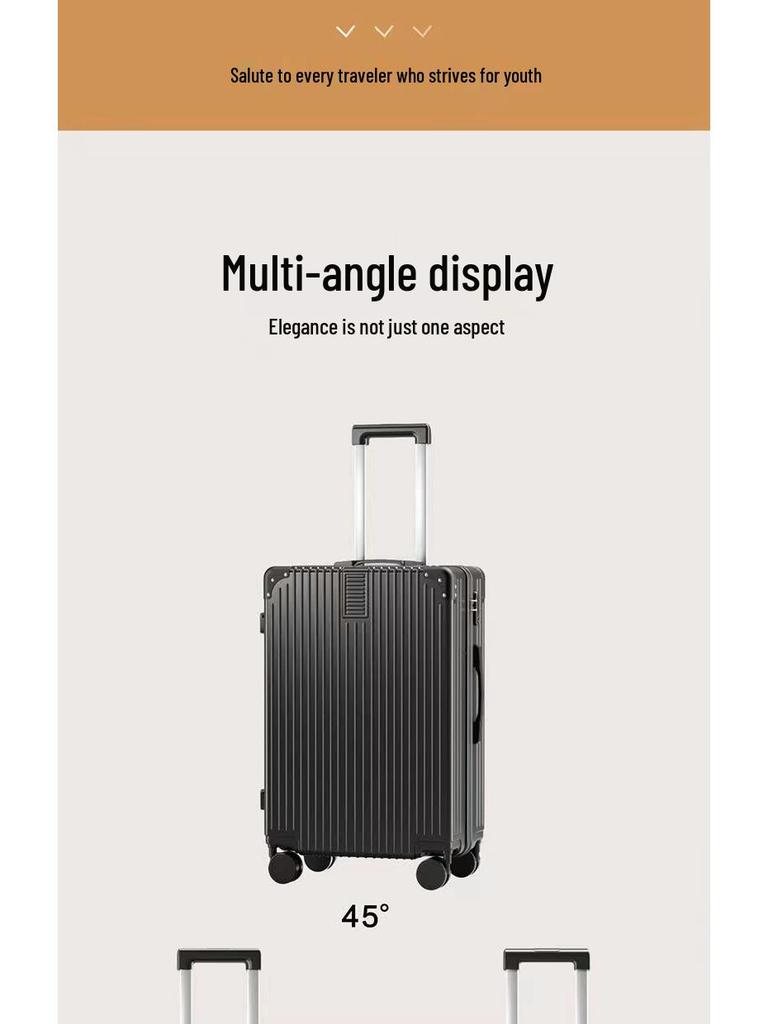 Women's Large Capacity Retro Travel Trolley Case with Password Lock - Durable Suitcase for Students