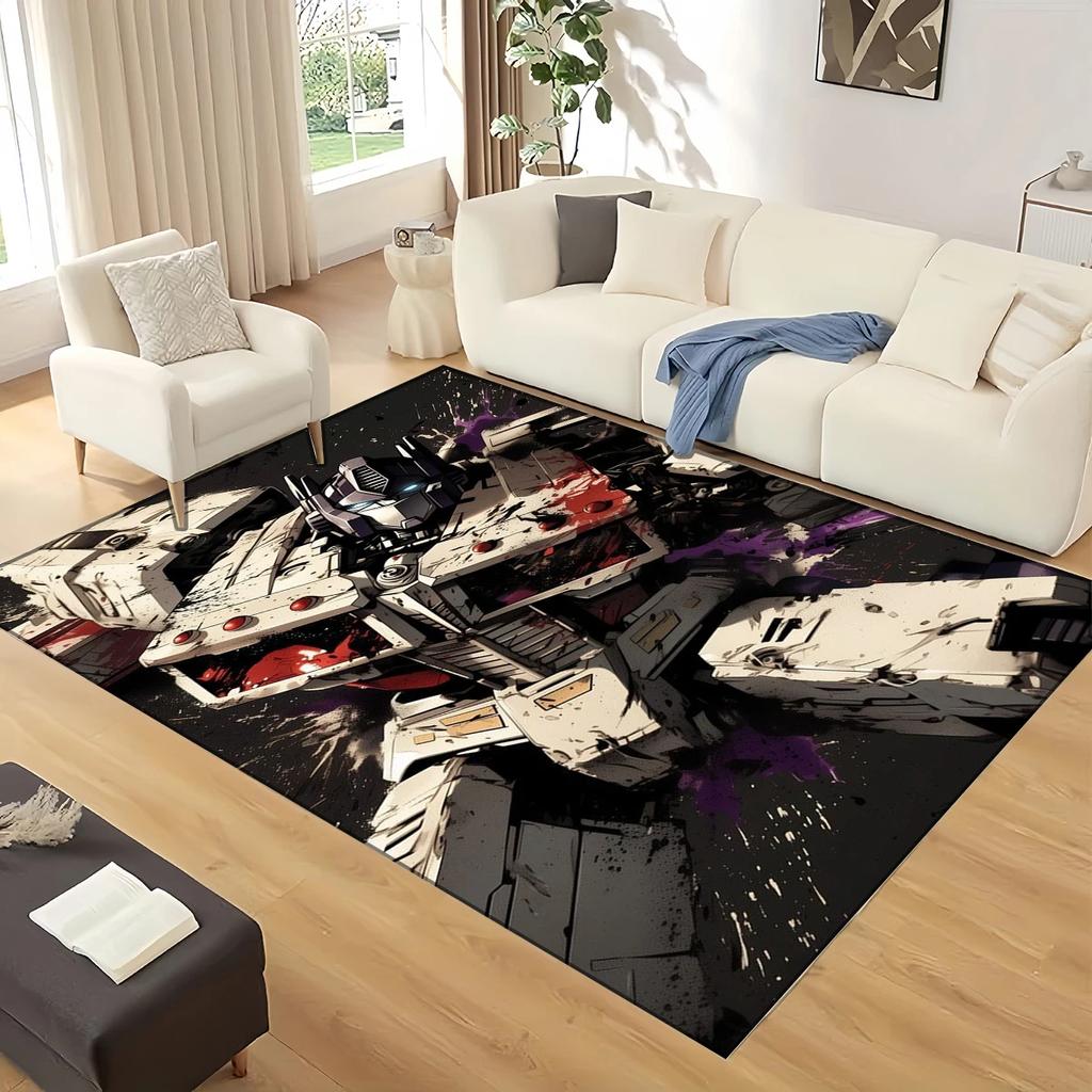 3D GUNDAM Robot Cartoon Carpet Rug for Living Room Bedroom Home Sofa Decoration,kids Play Non-slip Floor Mat Christmas Gift