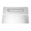 Pull Push Door Plate Handle with Screws 304 Stainless Steel White Oval Handle for Offices Hotels Restaurants