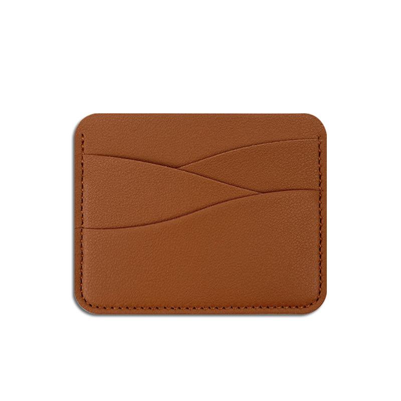 Fashion Wavy Leather Card Bag Women Men Ultra-thin 4 Slots Card Holder Soft PU Leather Bank Credit Card Case