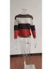 2024 Women's Casual Striped Long Sleeve Knitted Pullover Sweater, Round Neck for Autumn and Winter