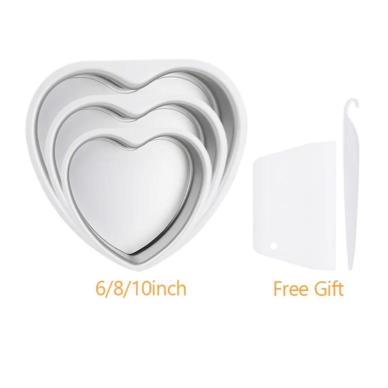 6/8/10palcová forma na dort ve tvaru srdce k pečení Hliníková dortová forma/plech s odnímatelným dnem Srdcová forma/forma na cheesecake C191