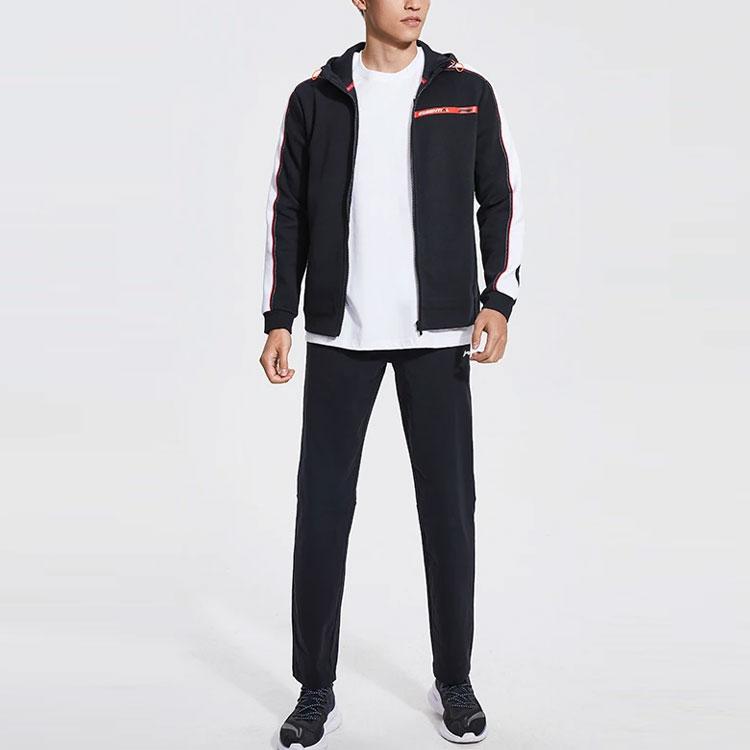 Li Ning Training Series Logo Quick-Dry Knit Sports Pants Men Bottoms Black AKLR187-1