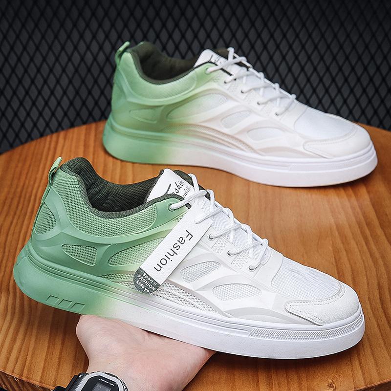 Męskie Płaskie Buty Sznurowane Outdoorowe Casualowe Sneakersy Zmieniające Kolor Buty Skateboardowe Modne Oddychające Buty do Biegania Tenis Para Hombre