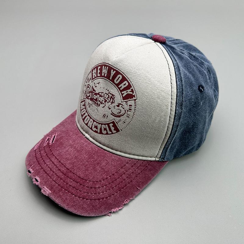 

Motorcycle Sunshade Men Women Baseball Hats Cotton American Style Retro Contrasting Colors Fashion Snapback Caps Versatile New 54-60cm