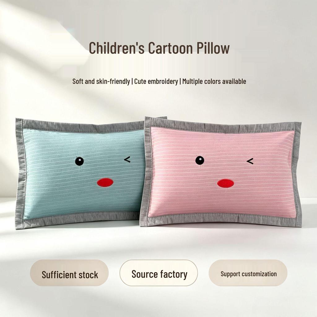 Cartoon Ice Silk Cooling Pillowcase for Kids, 30x50cm - Summer-Friendly & Ideal for Kindergarten