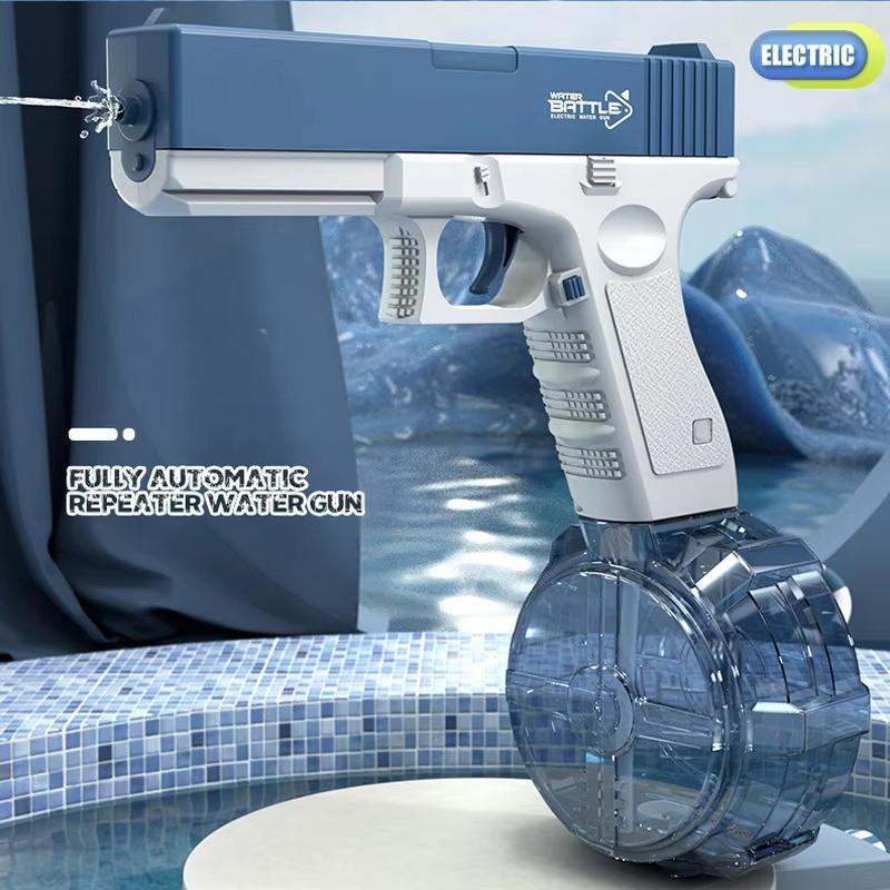 Pistola ad Acqua Elettrica Giocattolo Ricaricabile Blaster ad Acqua a Lunga Gittata Per Battaglie in Spiaggia, Piscina, Giardino Adulti Bambini Giocattolo Estivo Compleanno