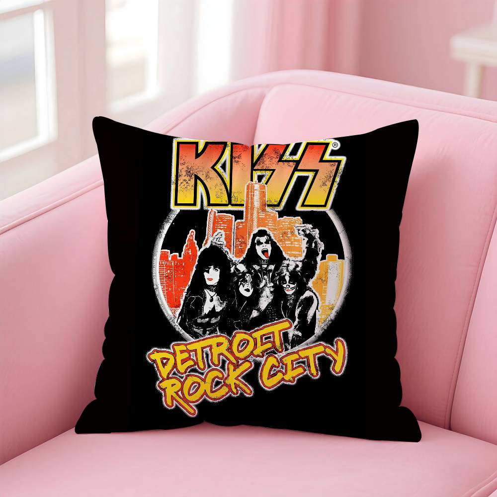 Kissenbezug der amerikanischen Rockband K-Kiss, milbenabweisend, mit verdecktem Reißverschluss, seidig-kurzplüschig, ideal für Sofakissen