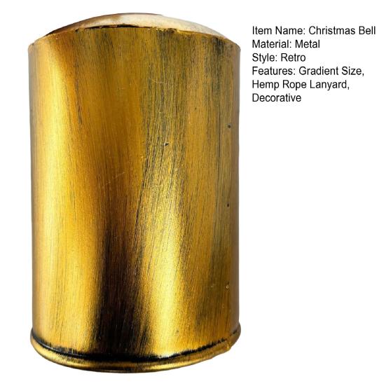 Christmas Column Bell Metal Texture Design Gradient Size Arrangement Natural Hemp Rope Lanyard Retro