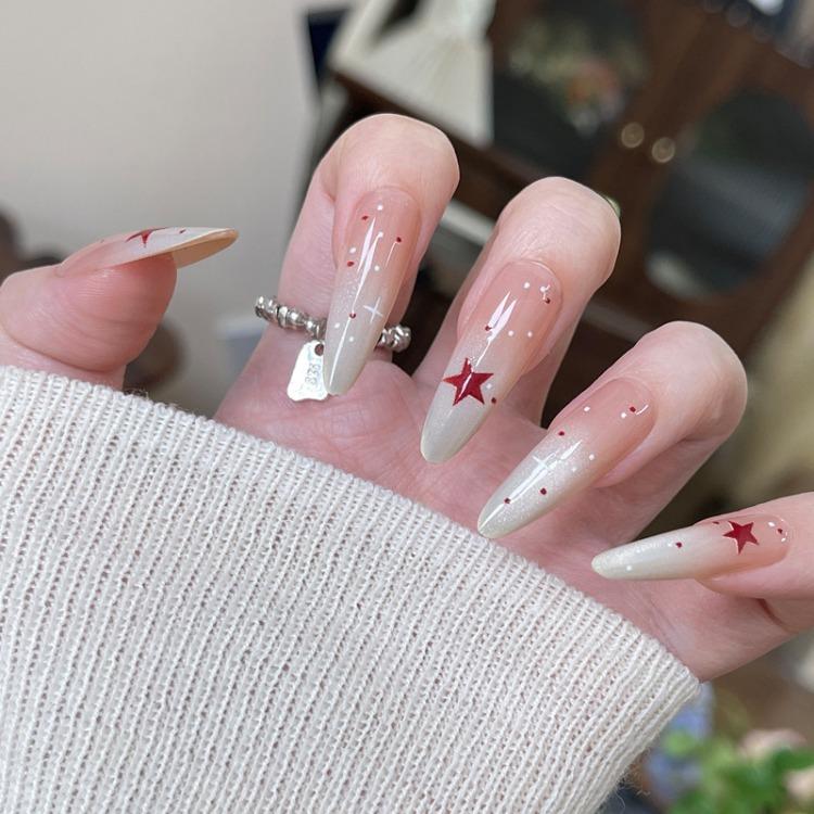 Wearing Nail Advanced Sense Spring and Summer Flash Diamond Butterfly Handmade Nail Piece Spice Girl Wearing Nail Piece