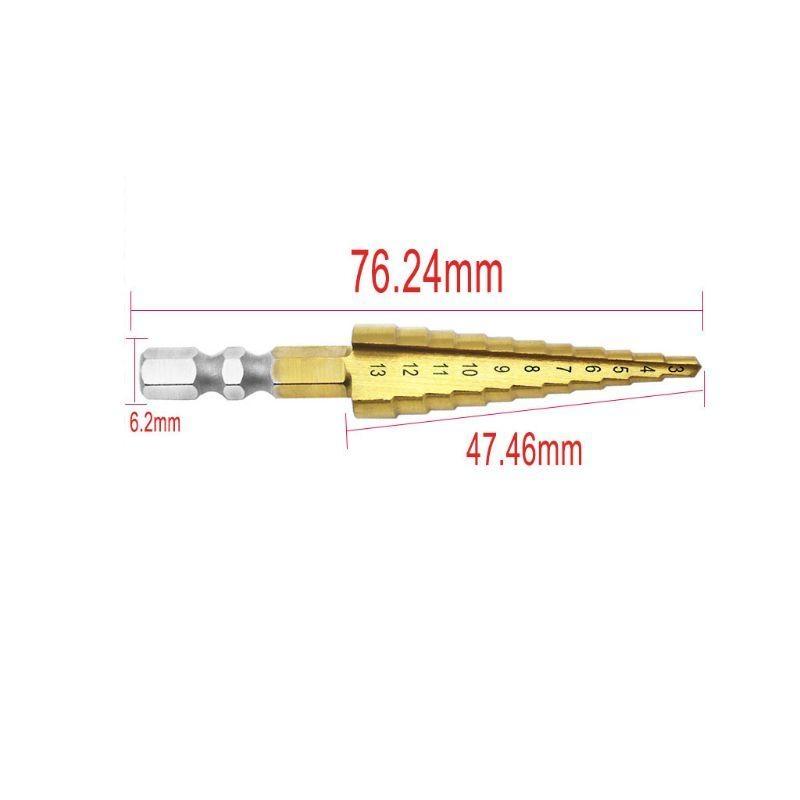 3-13mm HSS for Titanium Coated Step Drill Bit Cone Shank Reaming Power Tools for Metal