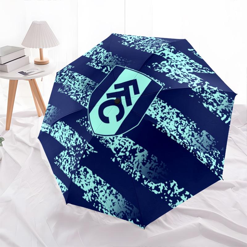 Fulham Football Club  Pattern, Automatic Folding Umbrella, Portable and Foldable Design, 8 Ribs, a Christmas or Birthday Gift.