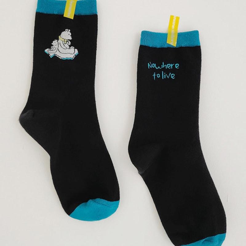 Bananasisters [2SET] [HOPE Donation Socks] No Wear Polar Bear Socks 2 Colors