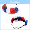 Faixa de Cabeça Coroa de Flores Vermelha Branca Azul Para as Festividades do Jubileu da Rainha