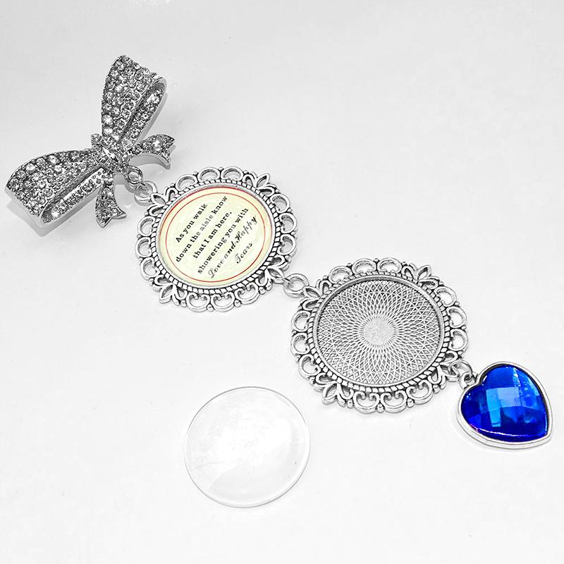 1Pc Photo Charm DIY Memorial Photo Alloy Pin Brooch Weddings Anniversaries Picture Frame With Pendant