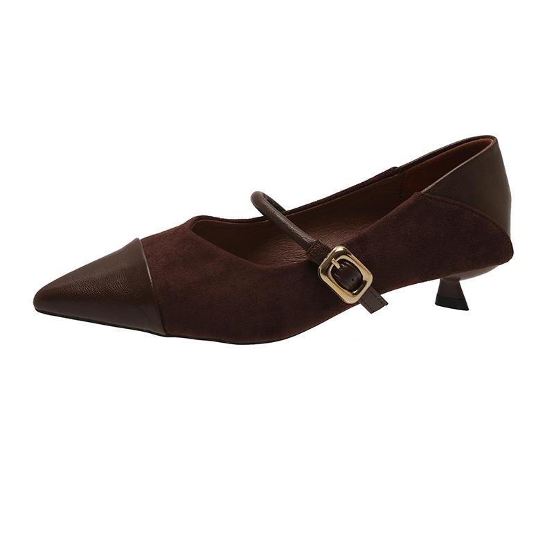 Fashion 2025 New Low Heel Women Mary Jane Shoes Fashion Shallow Pointed Toe Shoes Vintage Spring Outdoor Office Lady Shoes