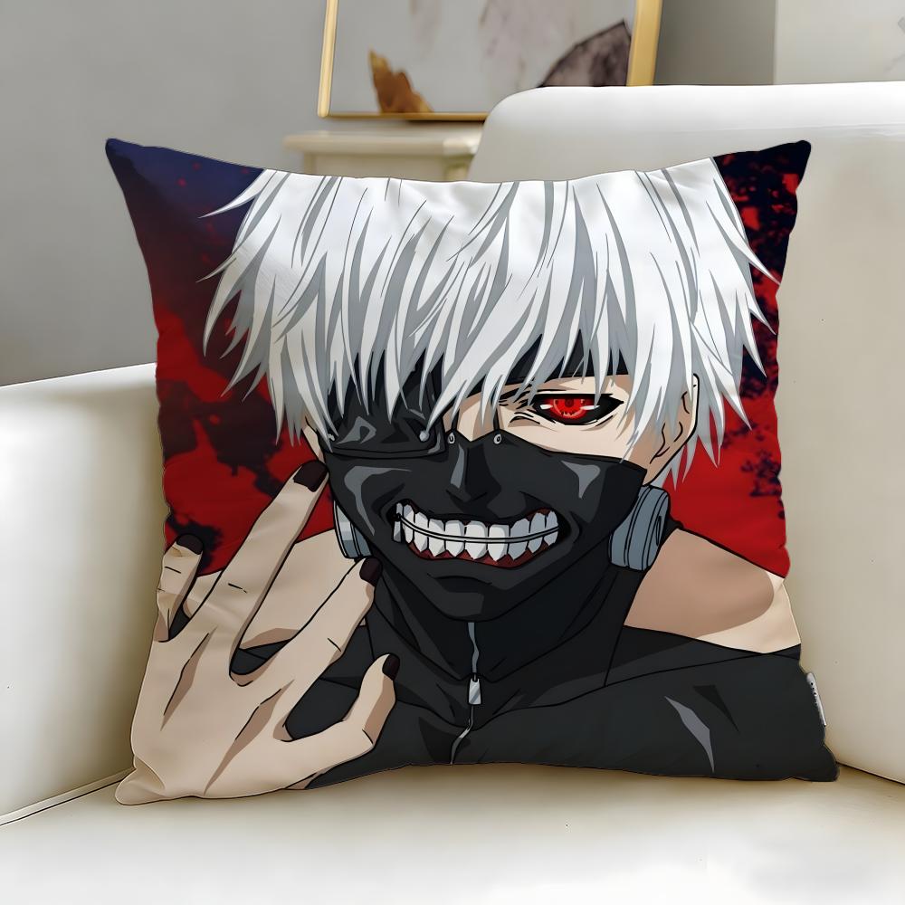 classic anime tokyo ghoul Cushion Cover Soft  EasyWash Pillow Case  Versatile for Couch Bed Travel and Office