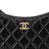 Chanel 23B Black Quilted Lambskin Gold Buckle Chain Hobo Shoulder Underarm Crossbody Handbag Women Bag