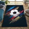 Flannel Printed Soccer Ball Rug Dynamic Speed Lines Design Soft Fleece Floor Mat Living Room Carpet Sports Fan Decor Football