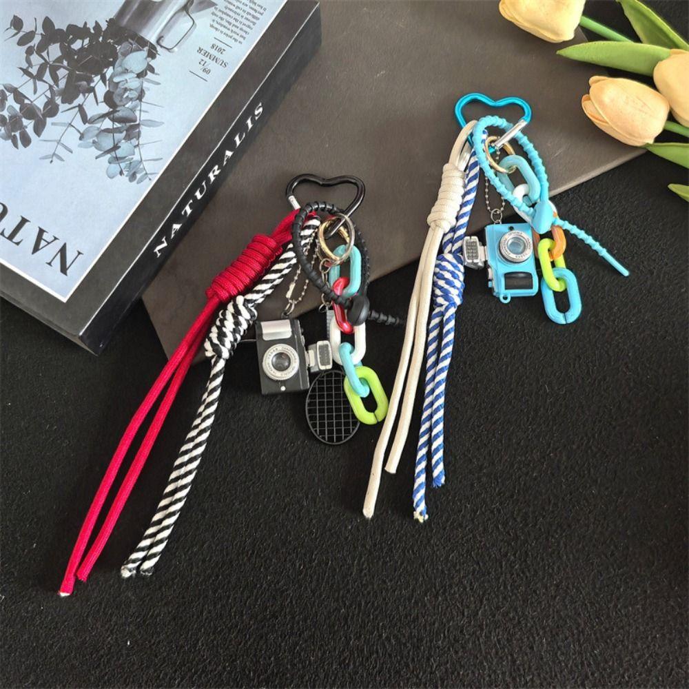Miniature Love Hanging Buckle Colorful Camera Pendant Cute Nylon Rope Bag Pendant  Car Key Pendant