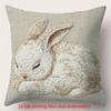 Soft 2D Printed Cushions with Sheep Rabbit Patterns Polyester pillowcase,sofa decorative cushion cov Headboard Pillow