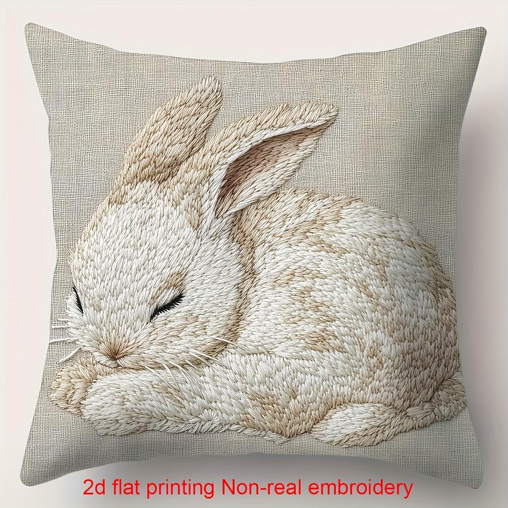 Soft 2D Printed Cushions with Sheep Rabbit Patterns Polyester pillowcase,sofa decorative cushion cov Headboard Pillow